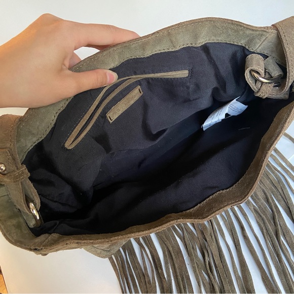 Zara brown suede fringe purse - Picture 3 of 11